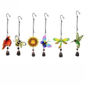 13" Glass & Metal Bouncy Friends Bell Windchime