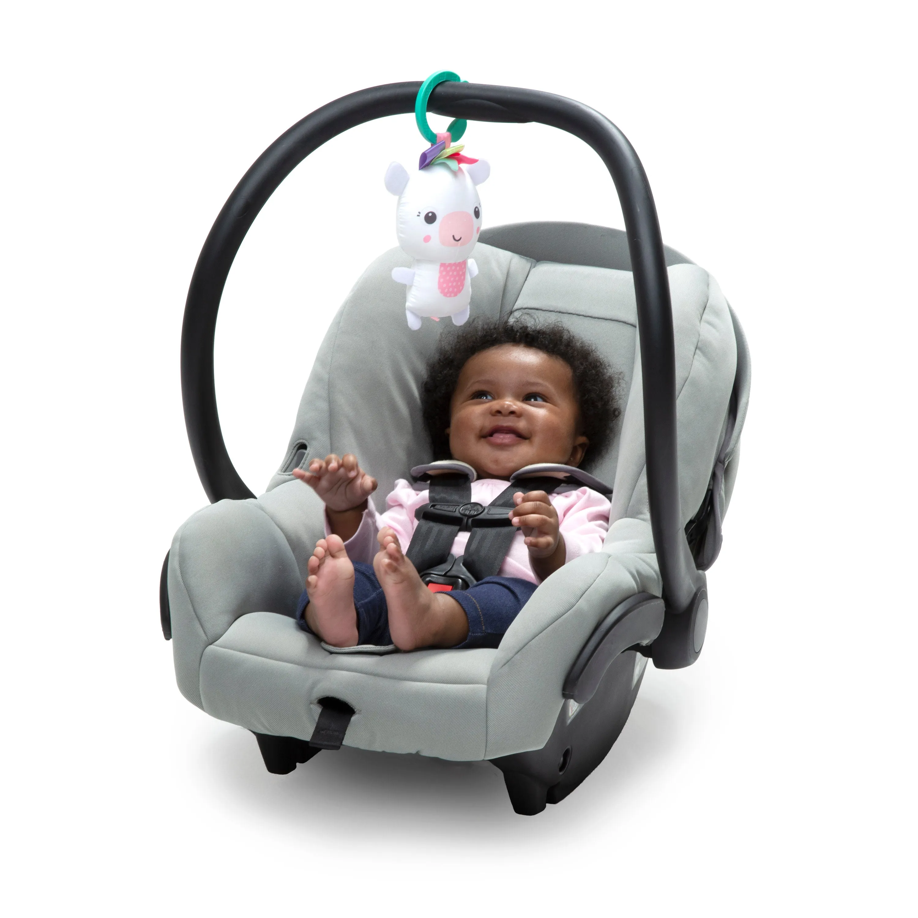 Bright Starts Unicorn Crew Baby Activity Gym & Machine-Washable Play Mat, Pink