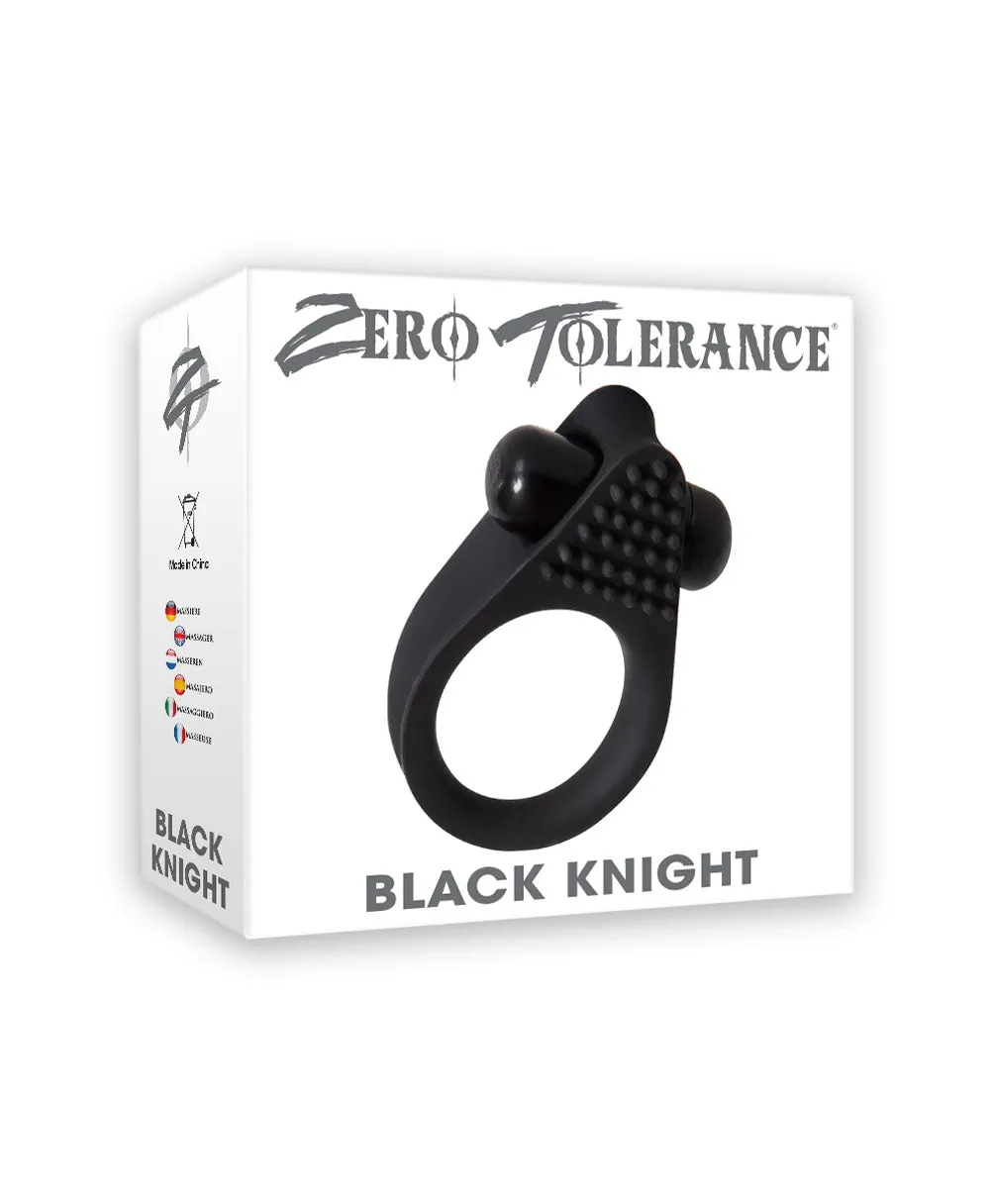 Buzzing Black Knight Vibro Cock Ring for Thrilling Nights