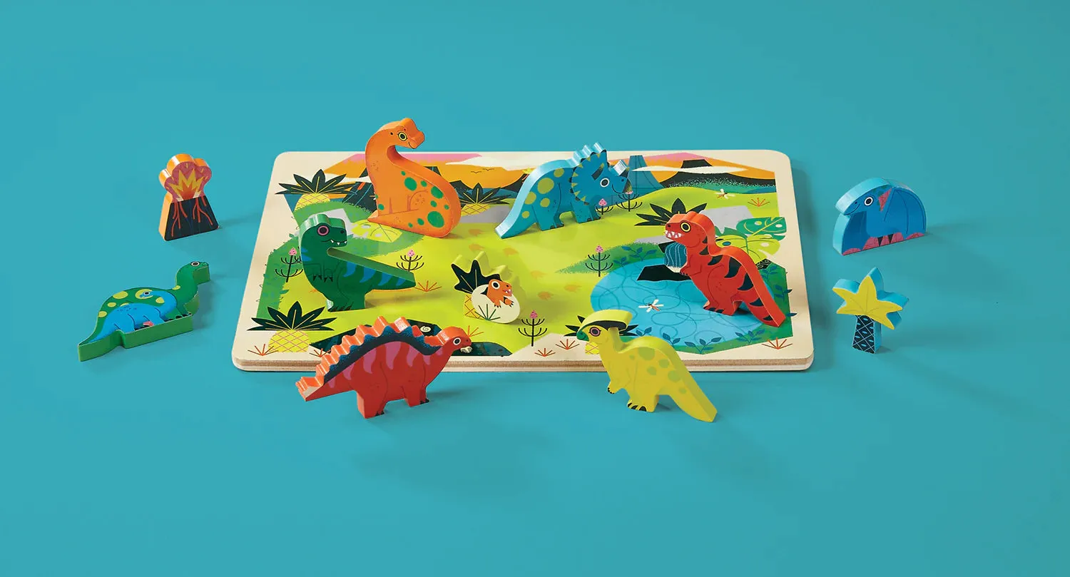Crocodile Creek 16 Piece Wood Puzzle Dinosaur