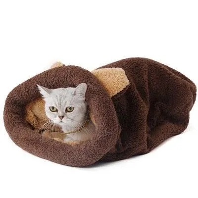 Cute Warm Animal Shaped Plush Cat Sleeping Bag