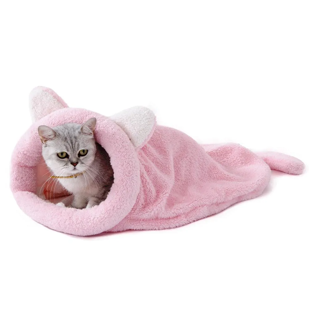 Cute Warm Animal Shaped Plush Cat Sleeping Bag