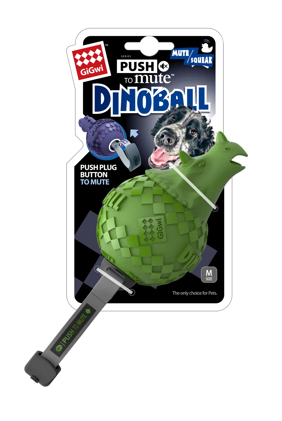 GiGwi Push to Mute Series: Owl, Rugby Ball, Johnny Stick, Dinoball