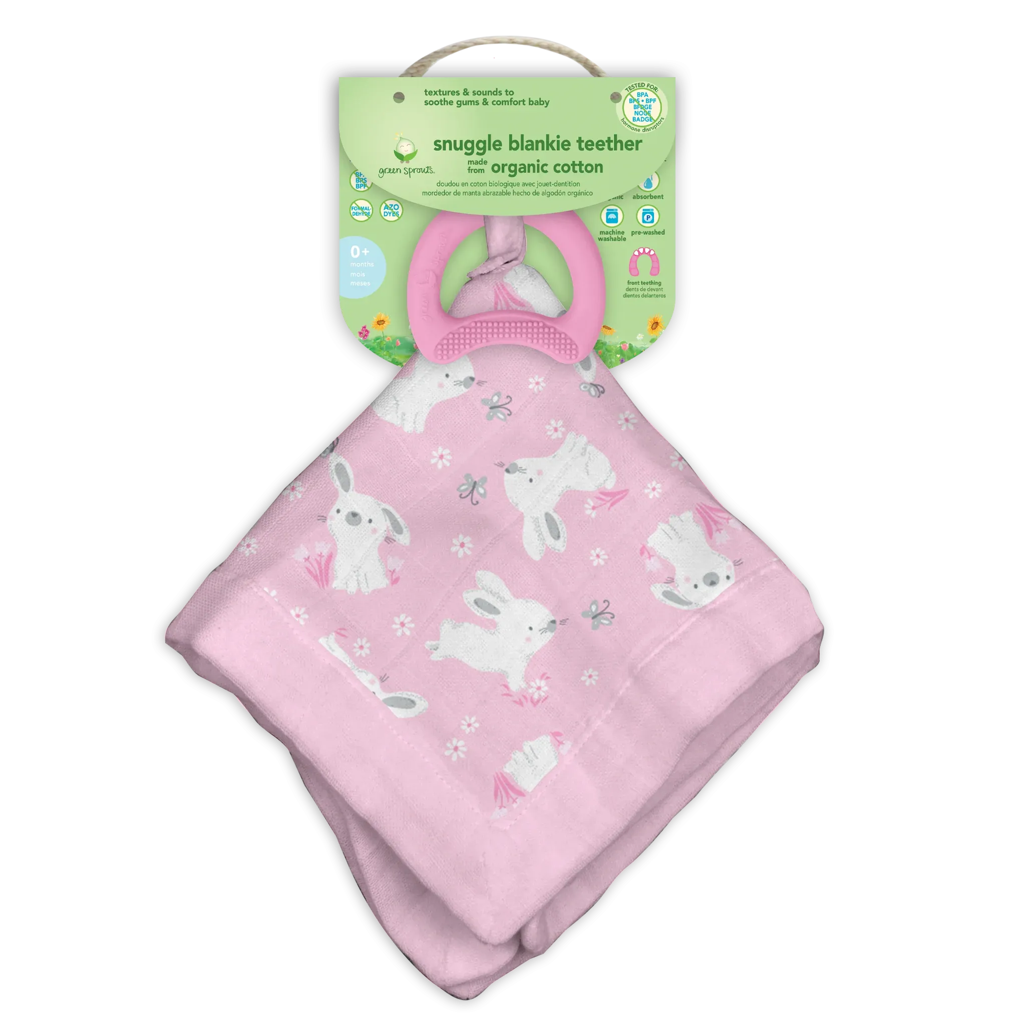 Green Sprouts i.Play |  Blankie Teether made from Organic Cotton - 3months 