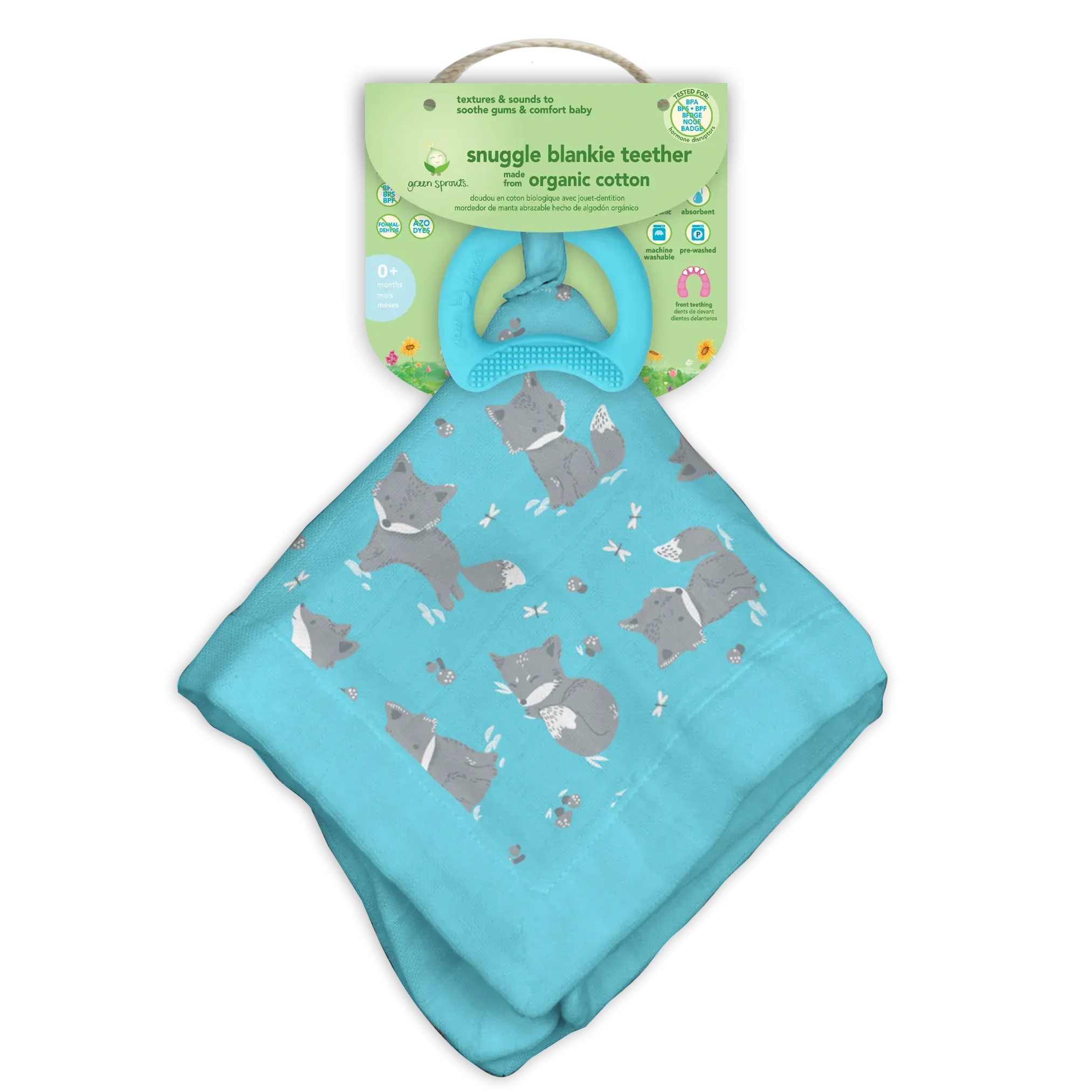 Green Sprouts i.Play |  Blankie Teether made from Organic Cotton - 3months 