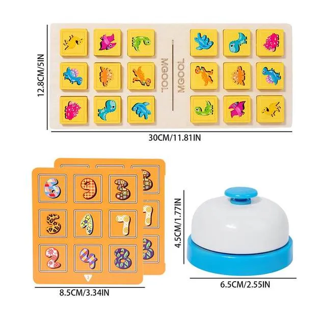 Interactive Dinosaur and Number Matching Bell Game - 2 Players