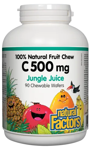Natural Factors Natural Fruit Chew C (500mg) Jungle Juice (90 Chewables)