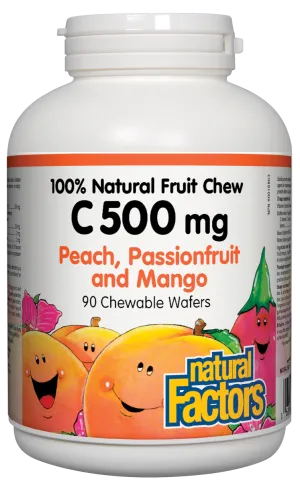 Natural Factors Vitamin C Chews - Peach/Passionfruit/Mango (90 Tabs)