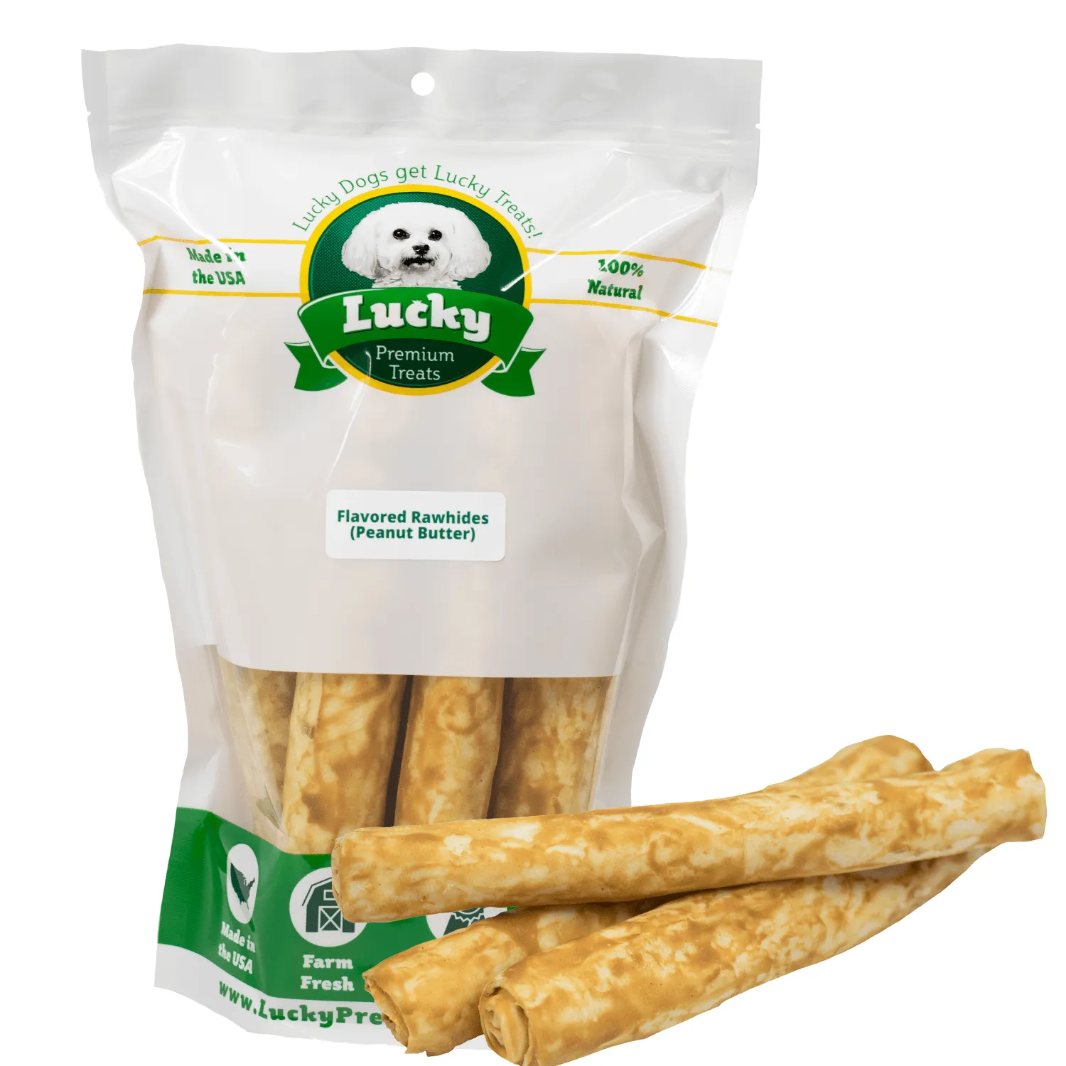 Peanut Butter Basted Beefhide: Bull Sticks