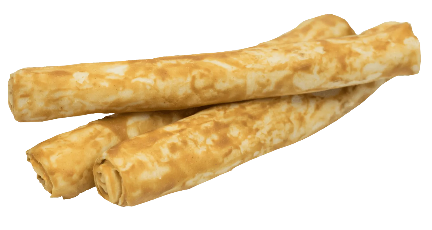 Peanut Butter Basted Beefhide: Bull Sticks