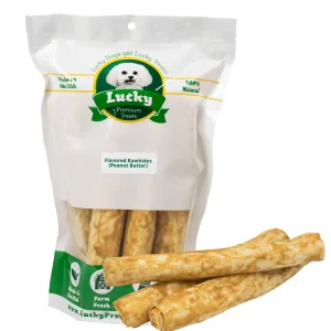 Peanut Butter Basted Beefhide: Bull Sticks