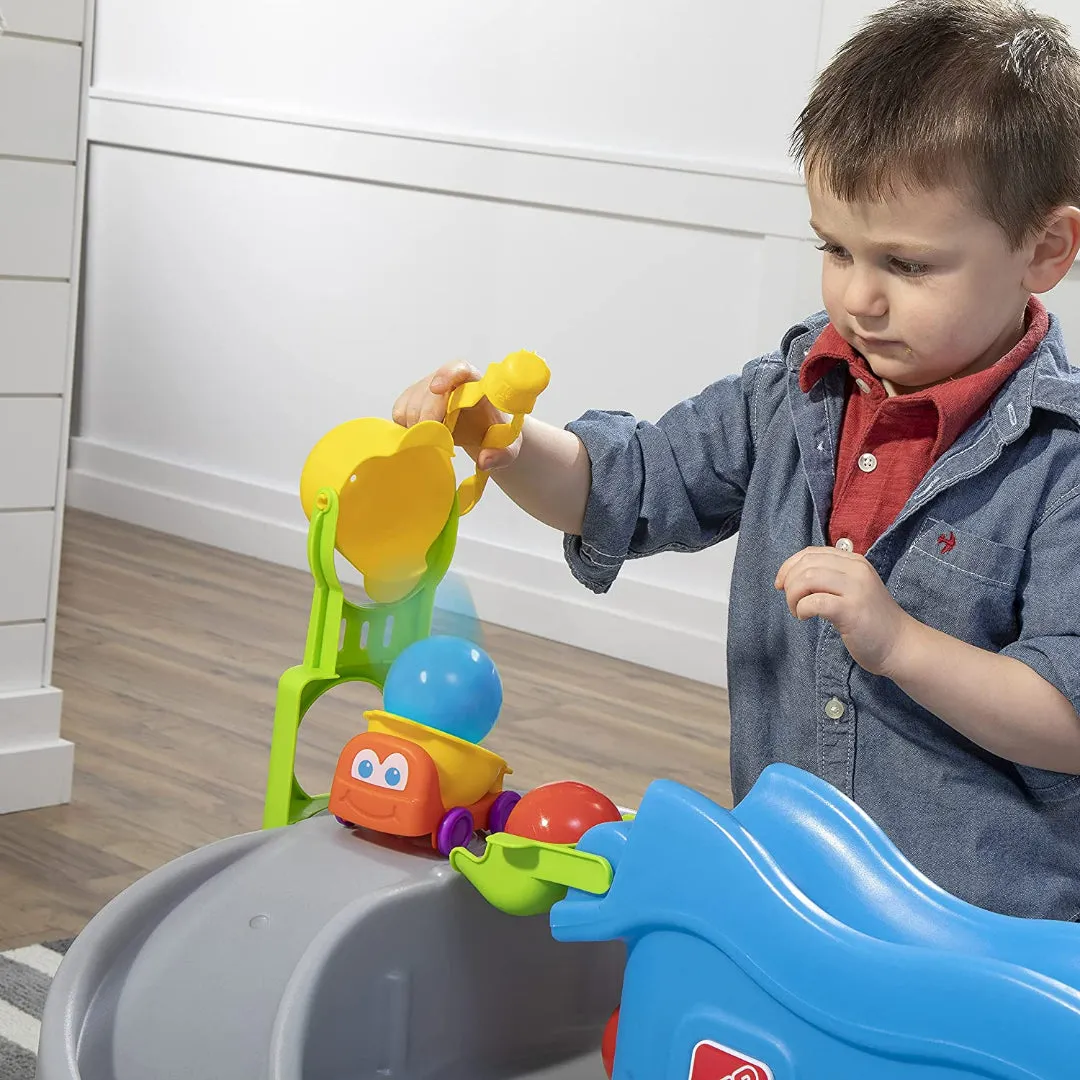 Step2 Ball Buddies Truckin' & Rollin' Play Table | STEM & Ball Toy for Toddlers | Kids Play Table with 12 Accessory Toys Included