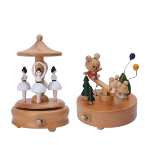 Wooden Carousel Music Box