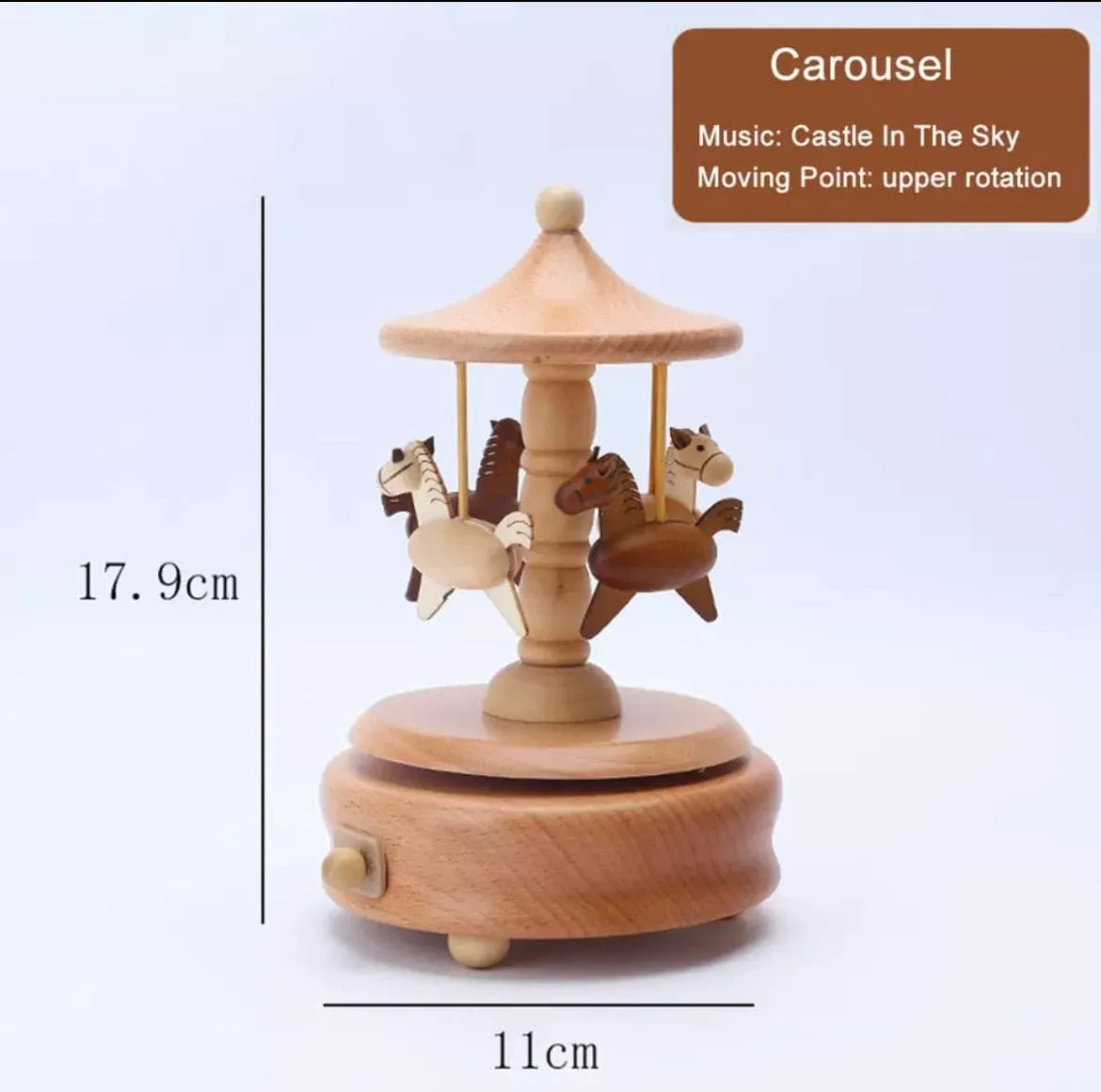 Wooden Carousel Music Box