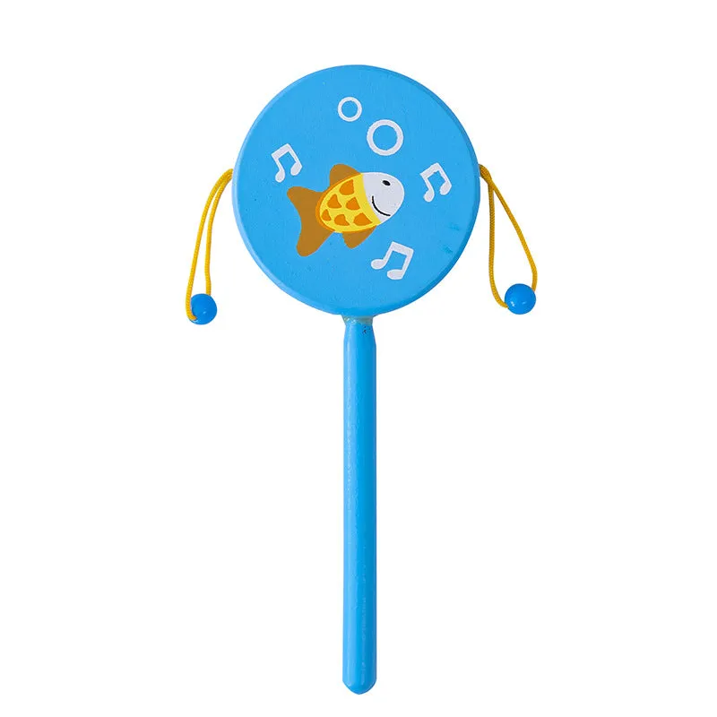 Wooden Cartoon Hand Drum Educational Toy for Children
